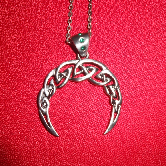 Celtic Crescent Moon Necklace - Picture 3 of 5